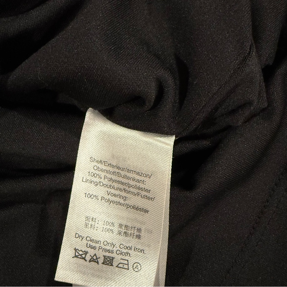 DKNY,  Black  Accordion Pleated Tie-Neck Dress, Size Large - Picture 11 of 12
